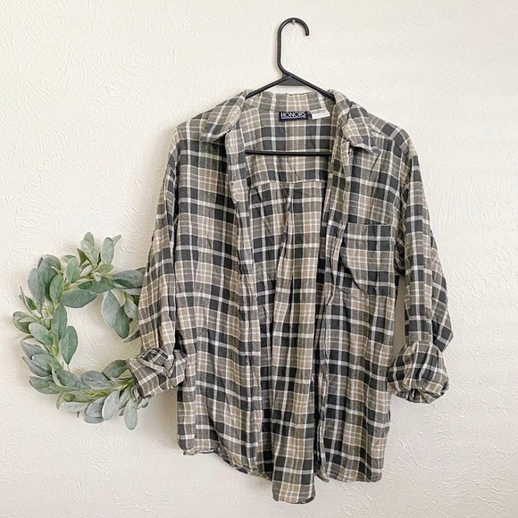 Honors Tops - Vintage Honors Green flannel